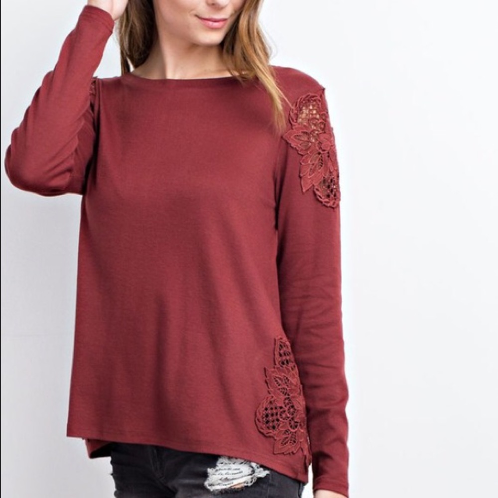 Marsala Crochet Top